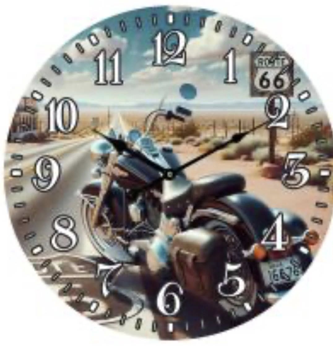 58cm Wall Clock w/Cruiser Bike