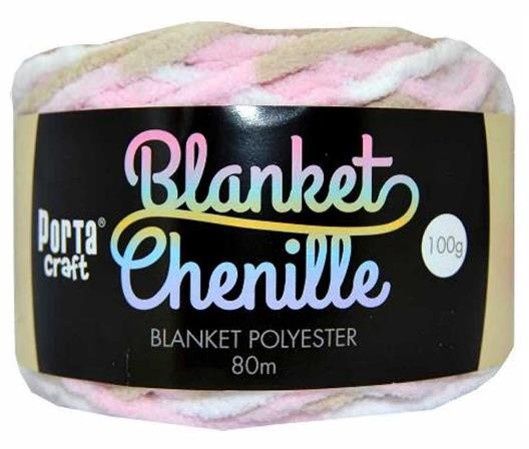 Chenille Blanket Yarn 100g 80m Multi Mallow Mocha