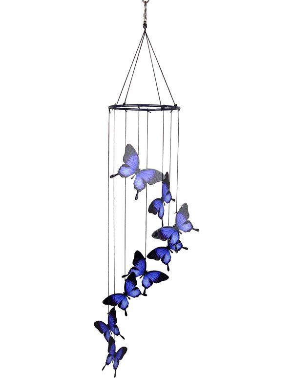 Metal 8-pc Blue Ulysses B'Fly Wind Chime