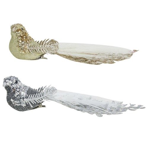 2A 18CM SILVER &amp; CHAMPAGNE BIRD