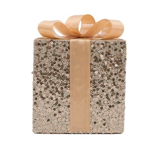 18X18X21CM CHAMPAGNE GLITTER GIFT BOX