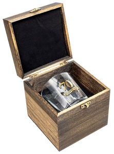 70th Wood Box Glass Set