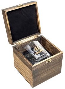 40th Wood Box Glass Set
