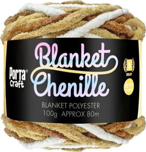 Chenille Blanket Yarn 100g 80m Multi Coffee Swirl