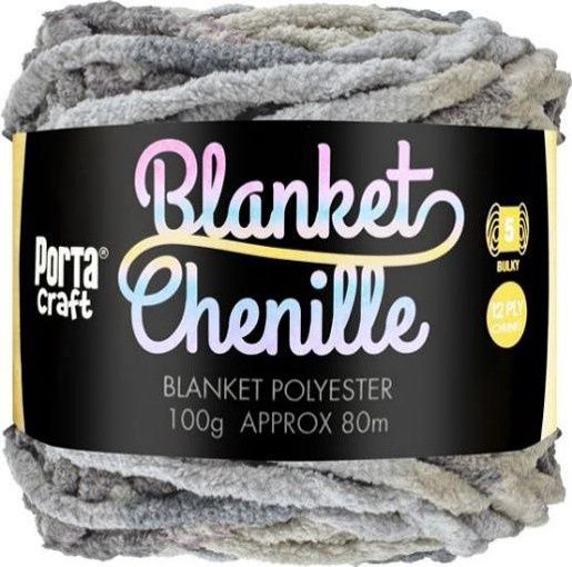 Chenille Blanket Yarn 100g 80m Multi Granite