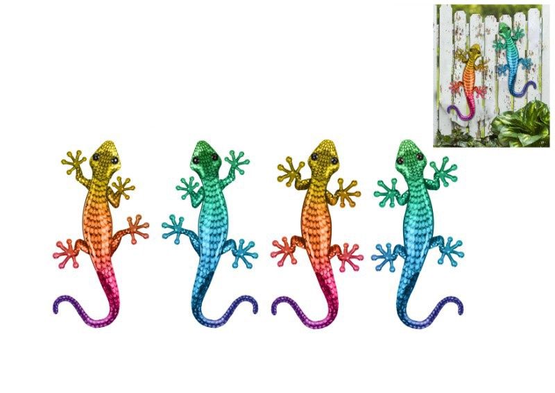 46cm Multi Colour Lizard Wall Art 2 Ass