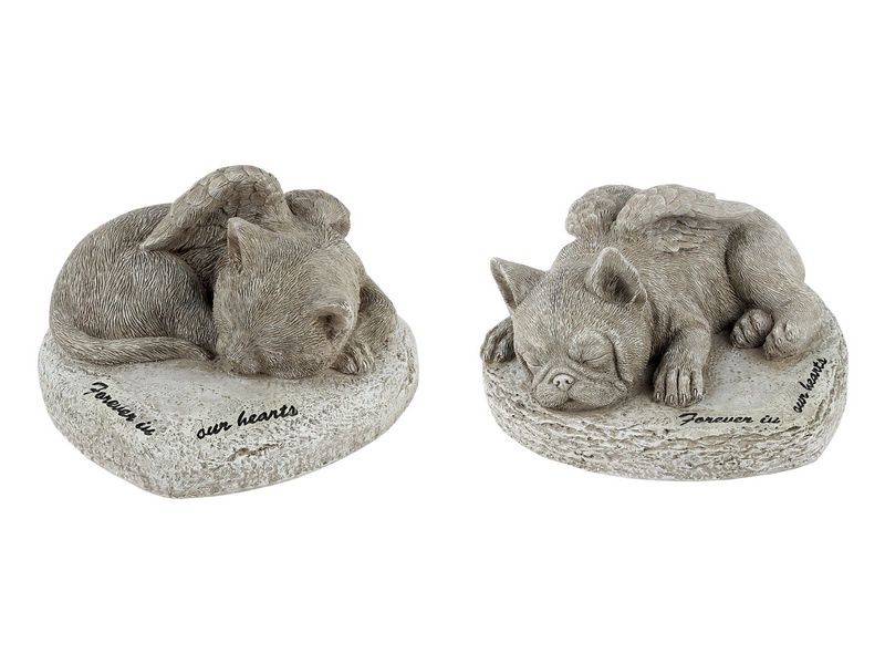 15cm Memorial Heart Plaque Dog &amp; Cat 2As