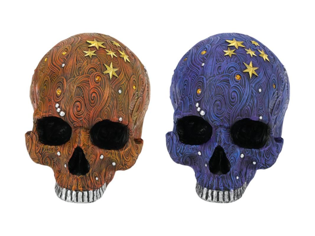 15cm Skull With Star &amp; Swirl Pattern