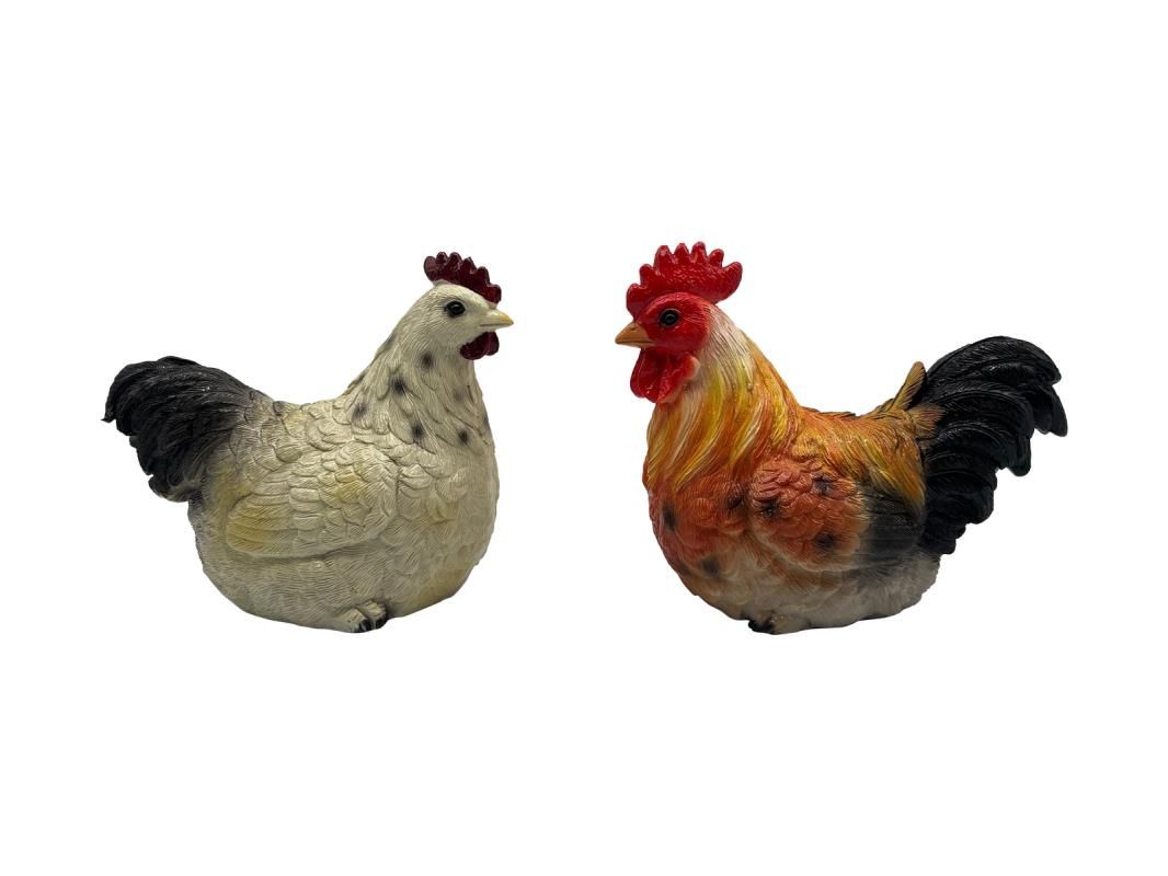 11cm Rooster and Hen w/ Gloss Finish