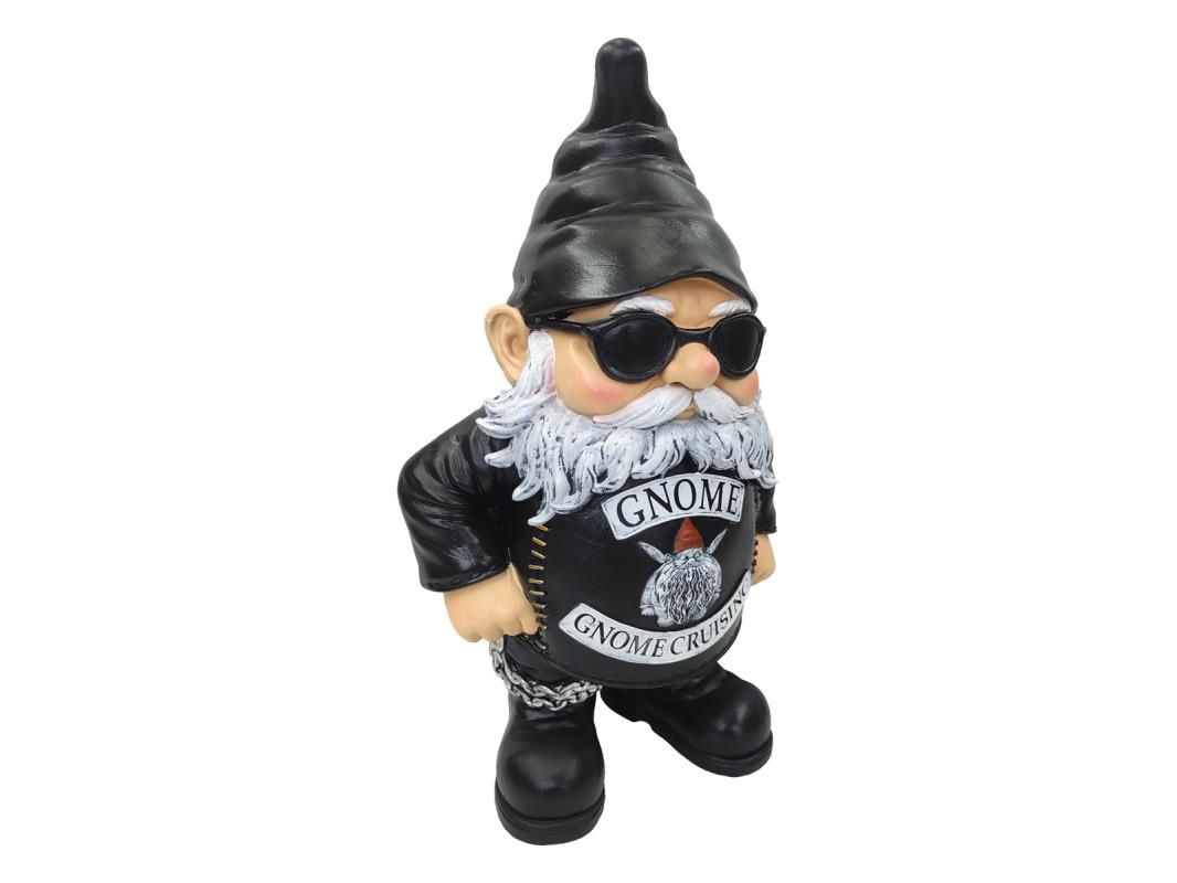 39cm Biker Gnome with Patch