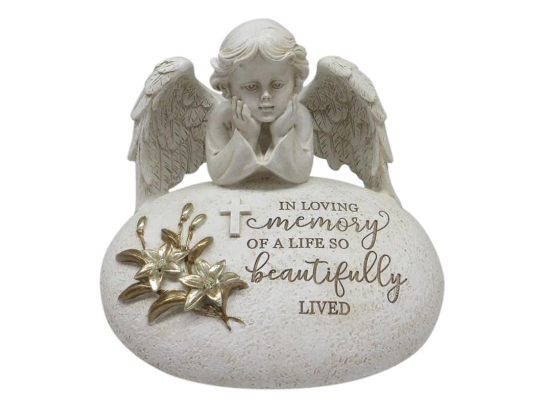 15cm Memorial Angel on Inspirational Ro
