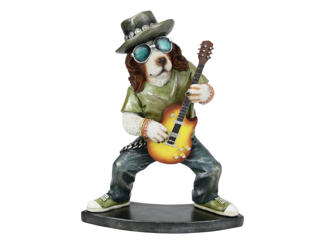 27cm Rocking Dog w/Guitar