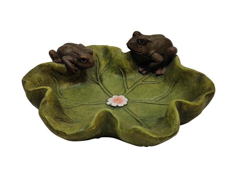 40cm Garden Lily Pad Bird Feeder w/Frogs