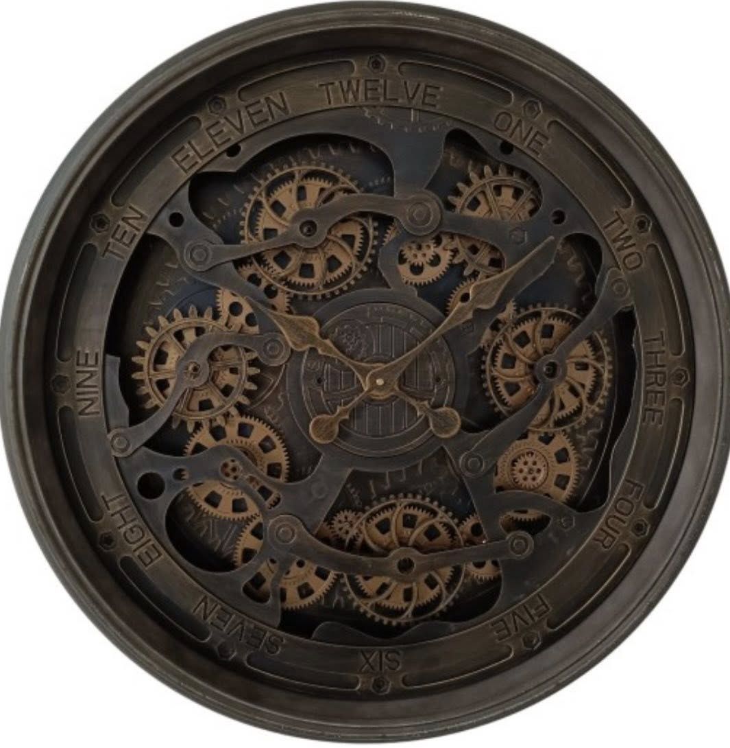 76cm Antique Brown Cog Clock w/Number