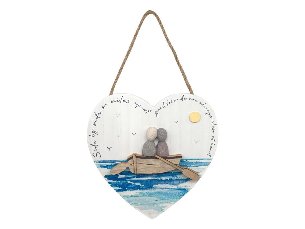 18cm Heart Plaque w/Boat &amp; Wording