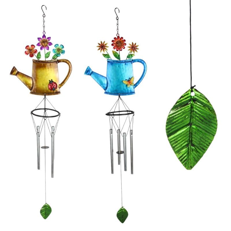 Watering Can Metal Wind Chime 2 Asstd