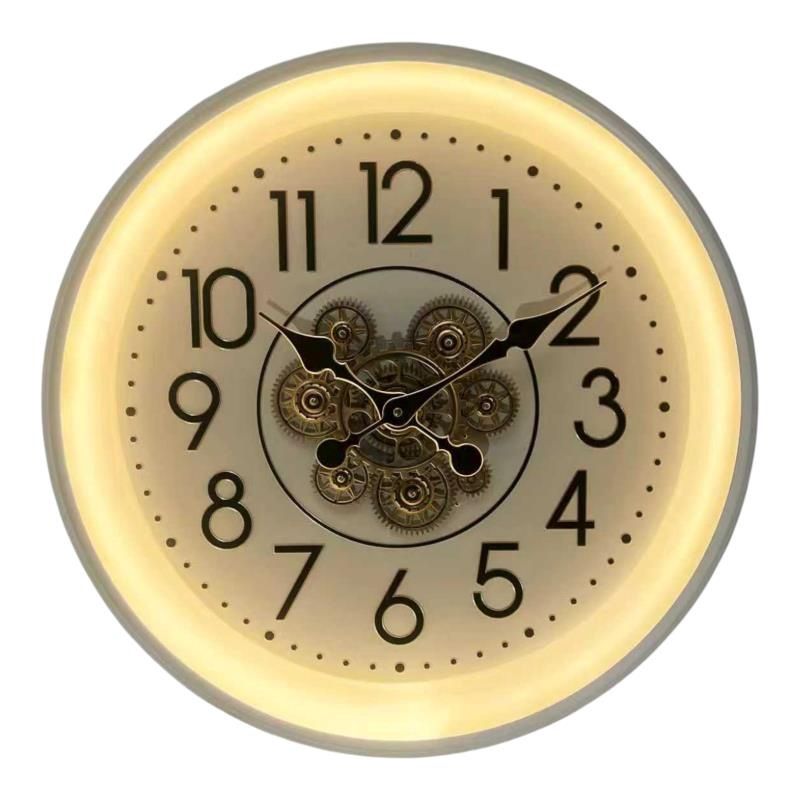 60X60cm Metal Cog Clock w/LED Light/Cogs