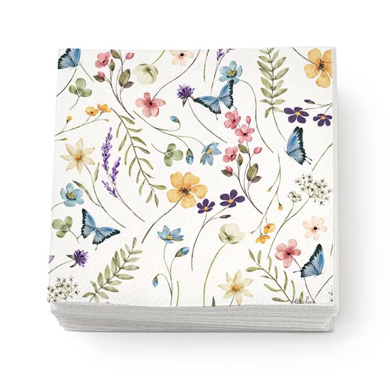 16.5x16.5cm 2 Ply Blue B/Fly Napkin KL