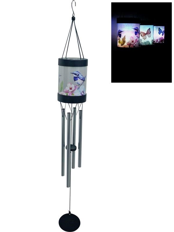 77cm Solar Blue Wren Wind Chime