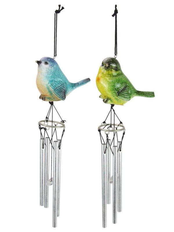 37cm Marble Bird Wind Chime 2 Asstd