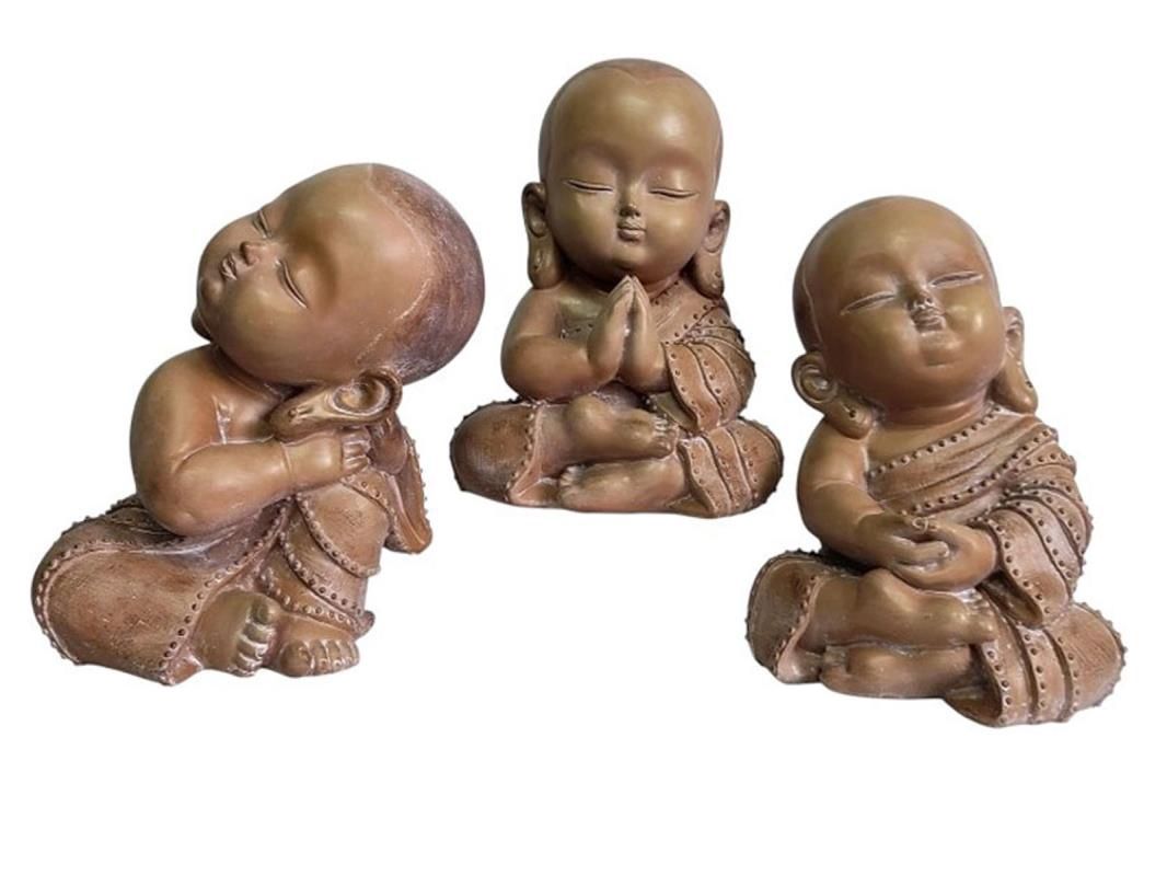 10cm Sitting Buddha Monk 3 ass