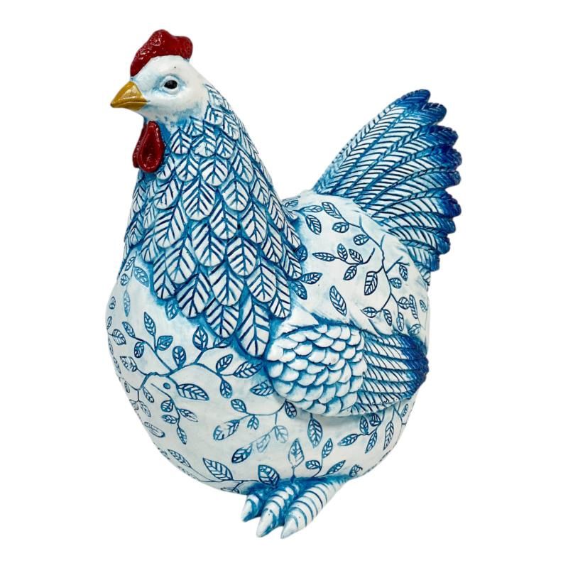 21x17cm Hen in Blue Country Kitchen Fini