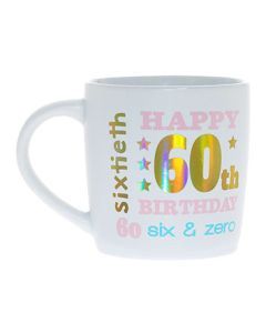 Happy 60th Holographic White Mug