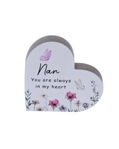 Nan Floral Heart Plaque
