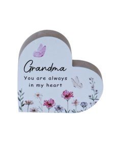 Grandma Floral Heart Plaque