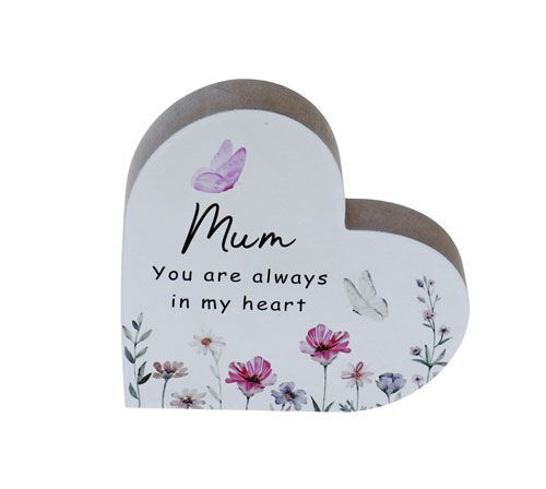 Mum Floral Heart Plaque
