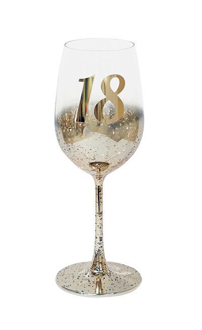 18th Gold Metaglitz Wine Glass