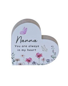 Nanna Floral Heart Plaque