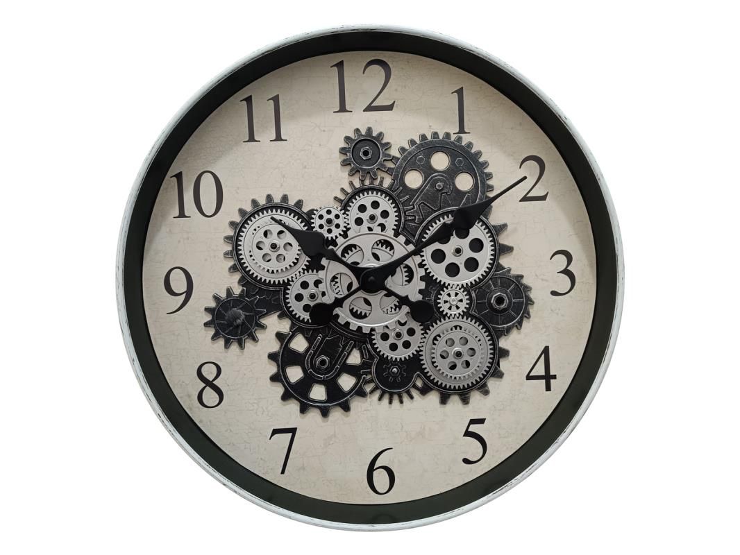 50cm White Framed Cog Clock