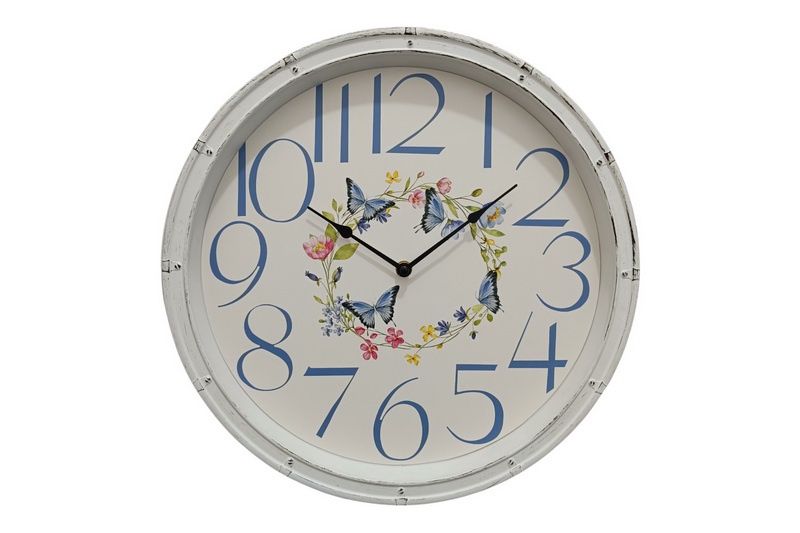 40cm Blue Butterfly Canvas Clock