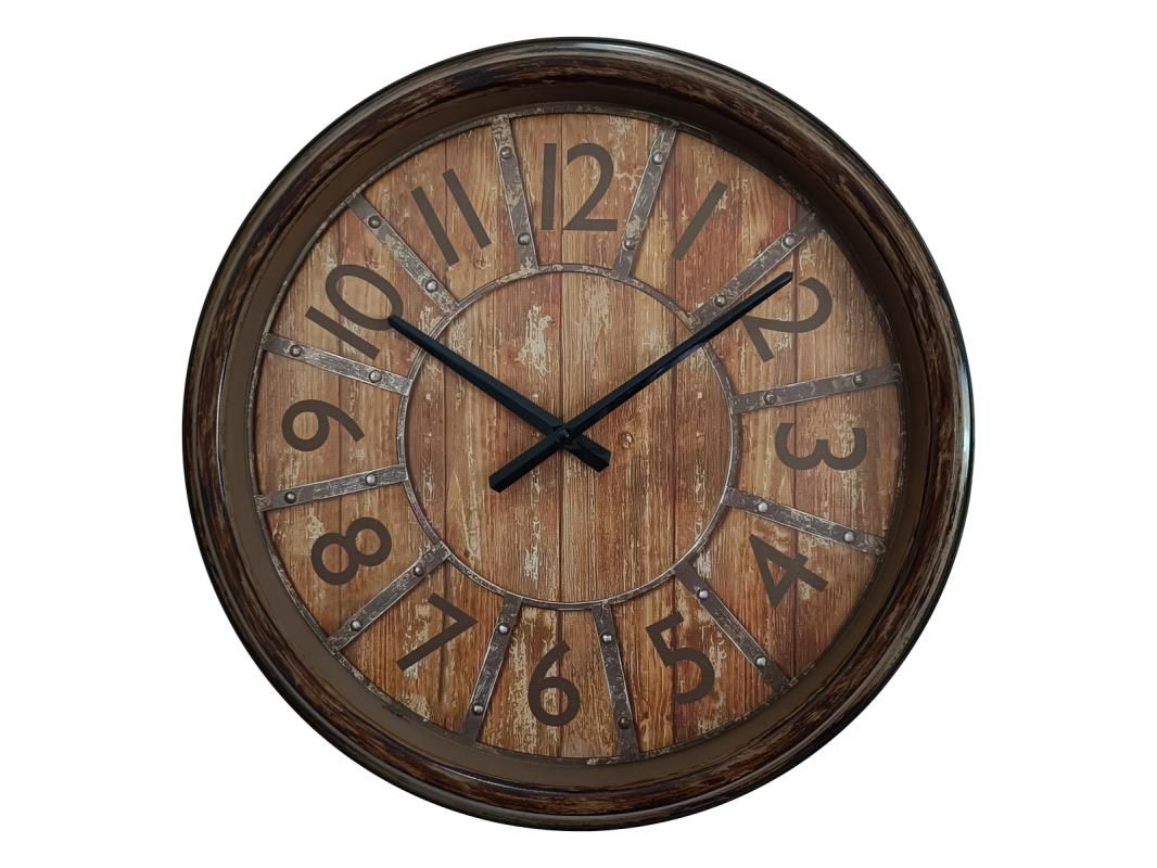 50cm Antique Brown Clock w/Numbers