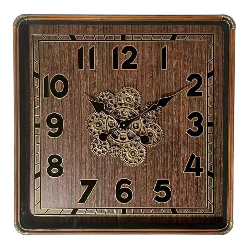 60X60cm Wood Look Square Clock