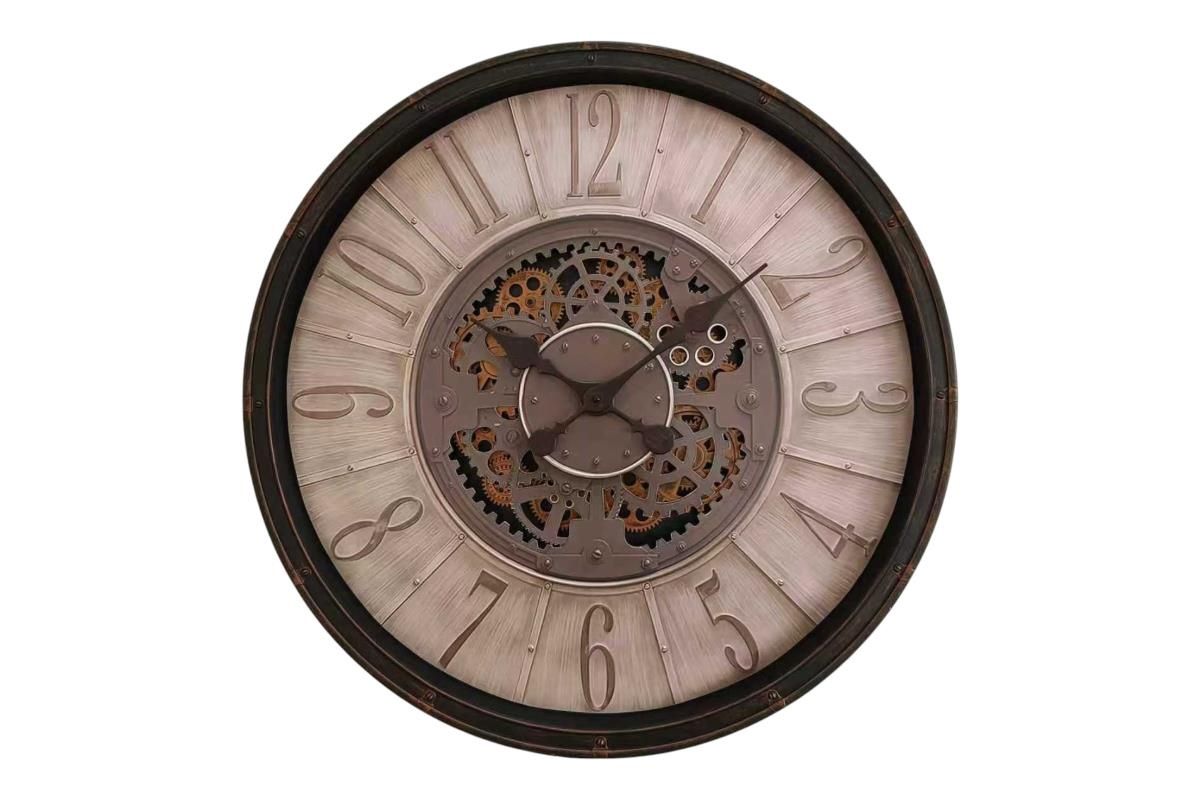 60cm Antique Clock w/Moving Cogs