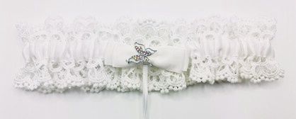 Lace Garter Diamond Butterfly