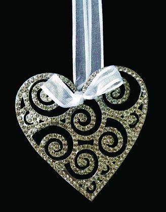 Diamond Filigree Heart Charm