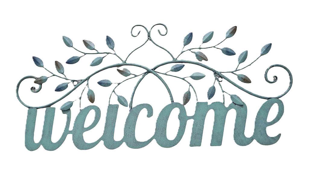 Blue Welcome Sign Wall Art