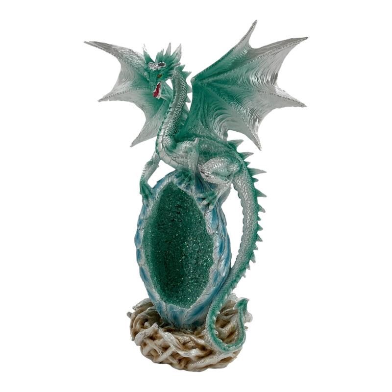 31.5cm Blue Dragon Guarding Egg Nest