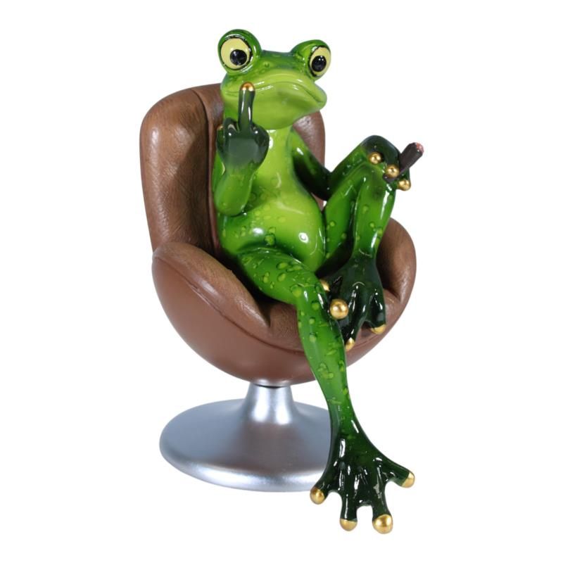 15x13cm Atitude Frog on Swivel Chair