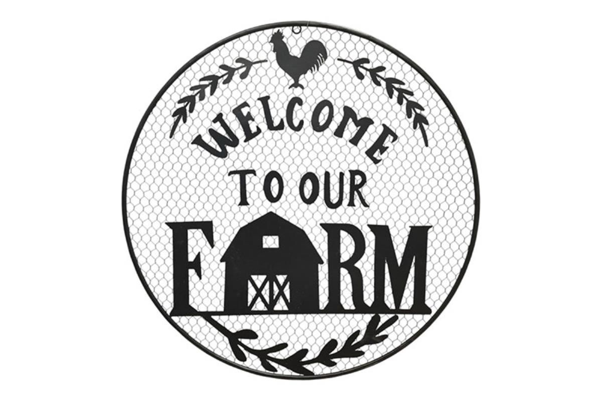 48cm Metal Welcome to Our Farm Wallart