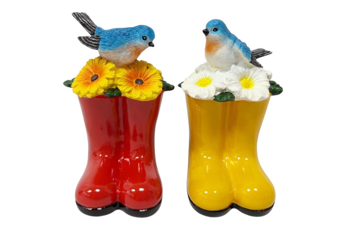 11.5x6cm Bird on floral Gumboots
