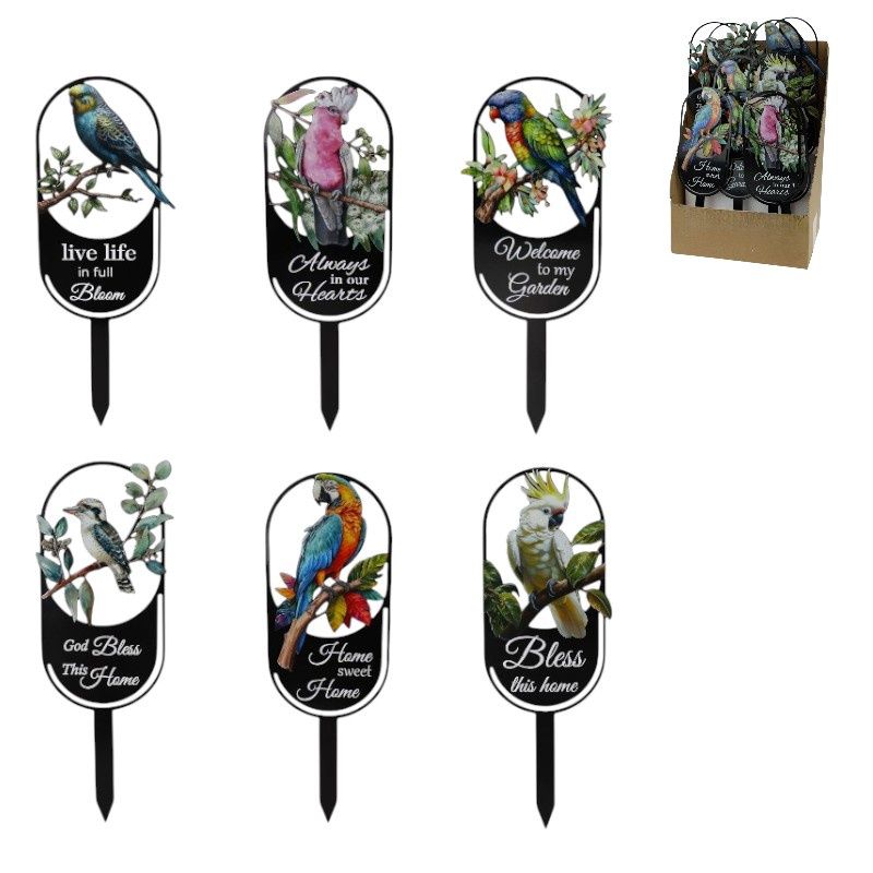 31cm Metal Garden Stake With Native Bird