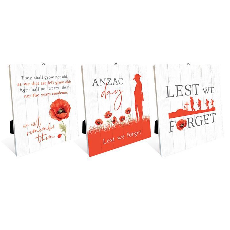 12x14cm Anzac Day Sentiment Plaque