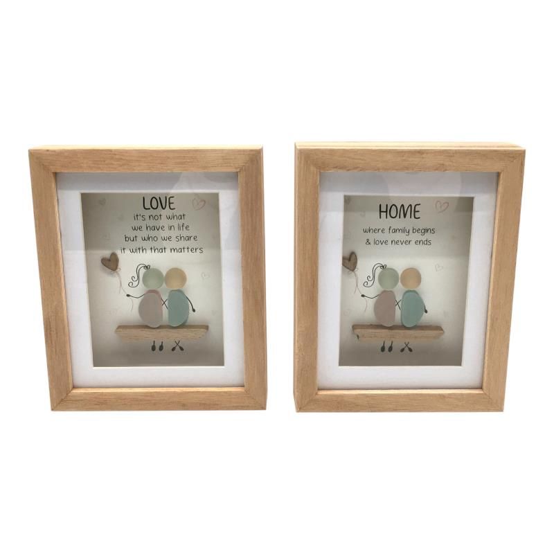 18x15cm Plaque W/Coloured Rock People 2a