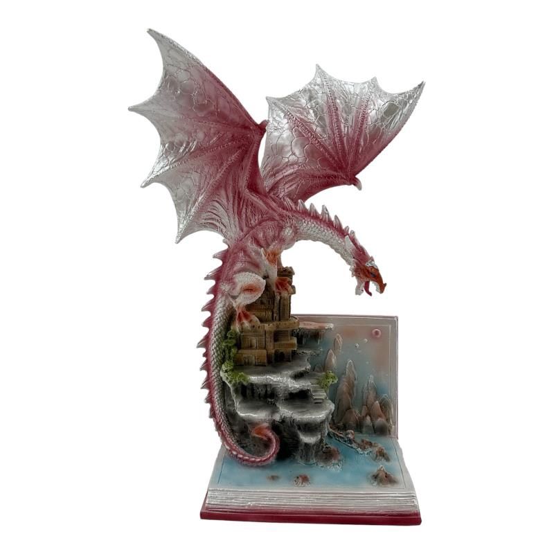 28cm Pink Dragon in Fairytale Book