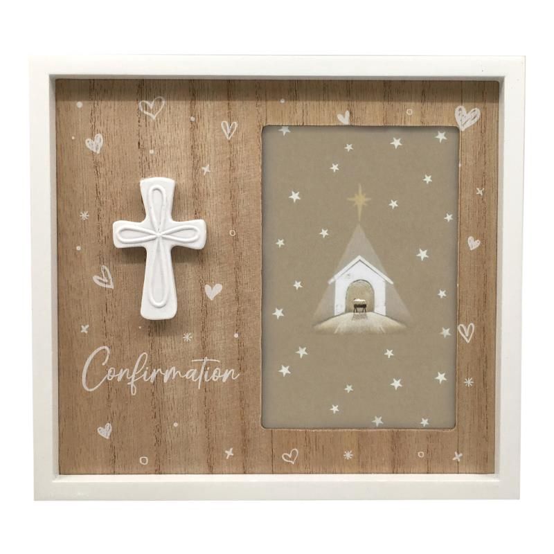 20x22cm Frame W/Confirmation Cross Desig