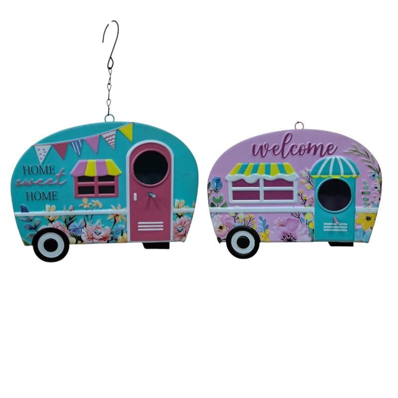 20.5x16.5cm Metal Campervan Birdhouse 2a